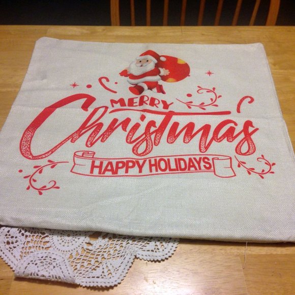 Farmhouse truck and Santa holiday decor pillow covers - Picture 3 of 5